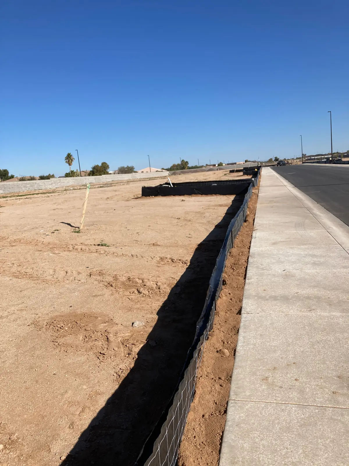 Front Lot Silt Fence Protection